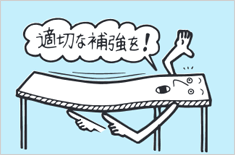 適切な板厚、補強間隔（寸法）を選びます